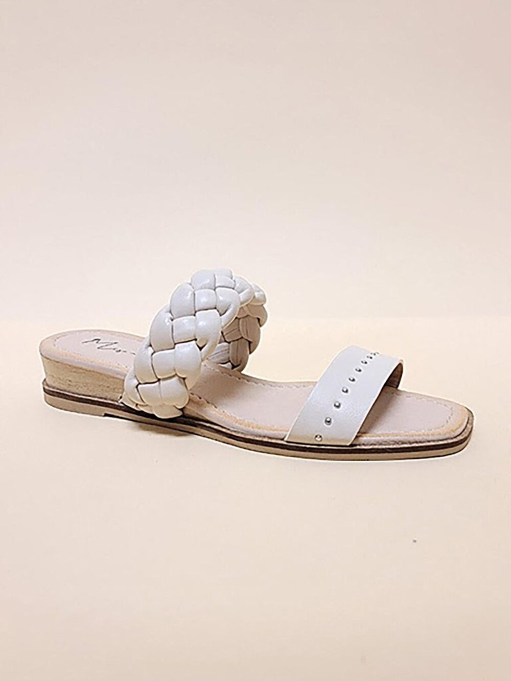 Mis-Jes Sila Braided Strap Sandals in Nude NEW